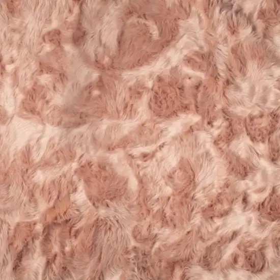 Dusty Rose Faux Fur Non Skid Area Rug Photo 3