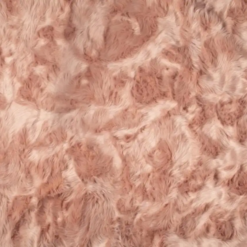 Dusty Rose Faux Fur Non Skid Area Rug Photo 3