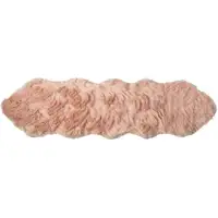 Photo of Dusty Rose Faux Fur Washable Non Skid Area Rug