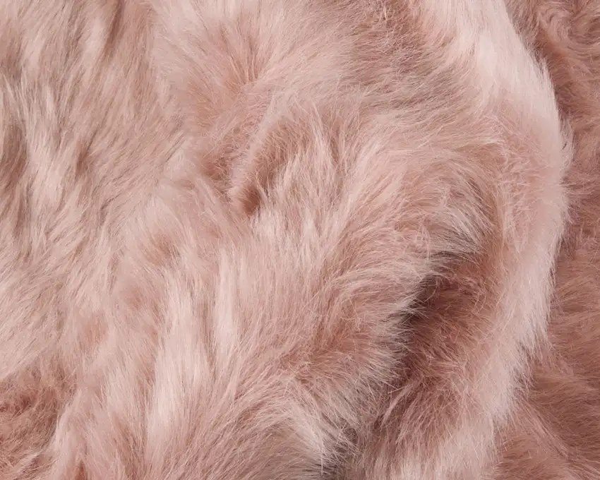 Dusty Rose Faux Fur Washable Non Skid Area Rug Photo 7