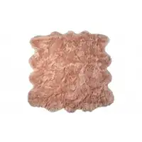 Photo of Dusty Rose Faux Fur Washable Non Skid Area Rug