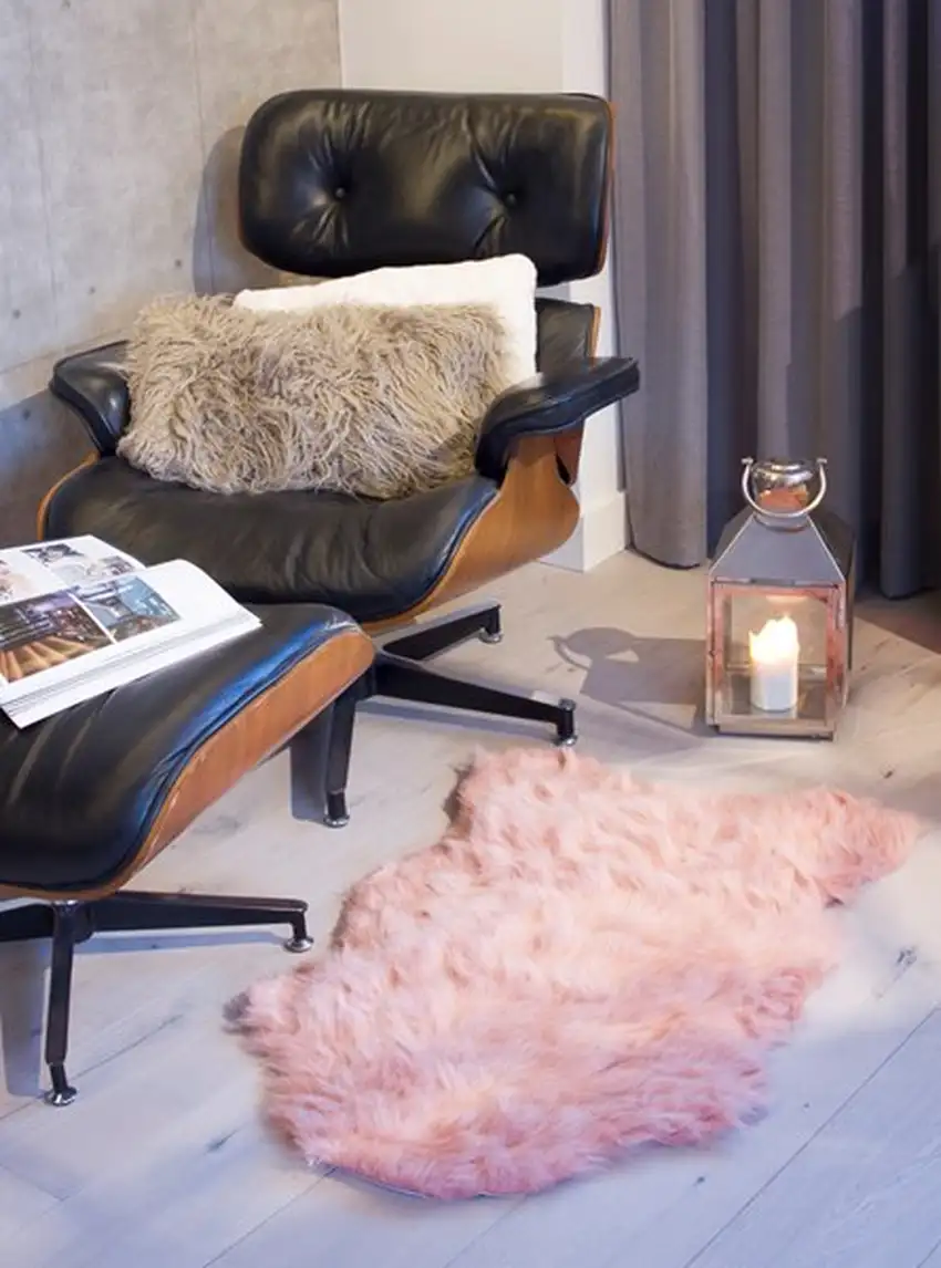 Dusty Rose Faux Sheepskin - Area Rug Photo 3
