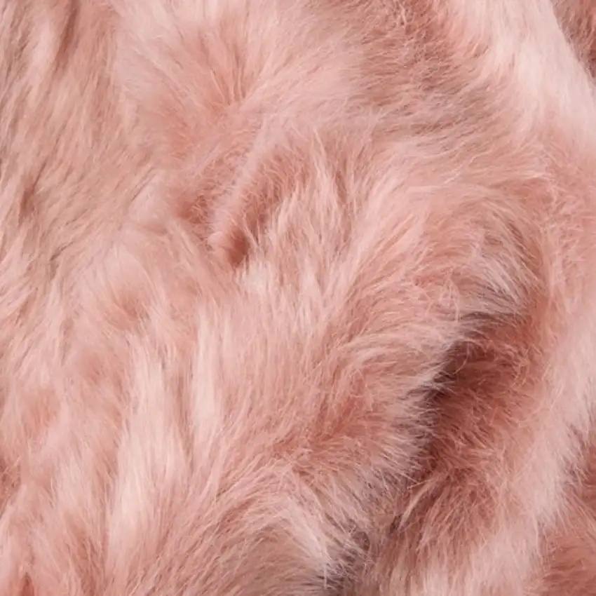 Dusty Rose Faux Sheepskin Washable Area Rug Photo 5