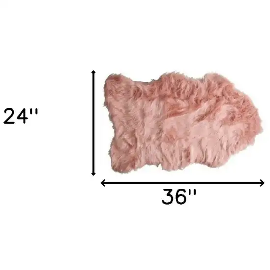 Dusty Rose Faux Sheepskin Washable Area Rug Photo 6