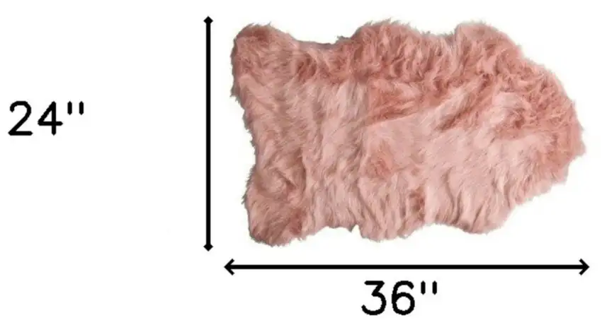 Dusty Rose Faux Sheepskin Washable Area Rug Photo 6