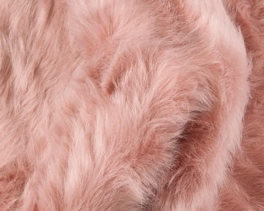 Dusty Rose Plush Faux Sheepskin Area Rug Photo 2