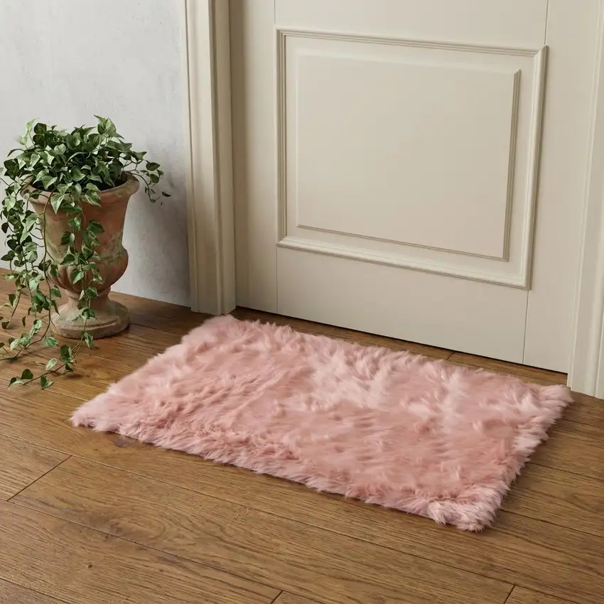 Dusty Rose Shag Area Rug Photo 1
