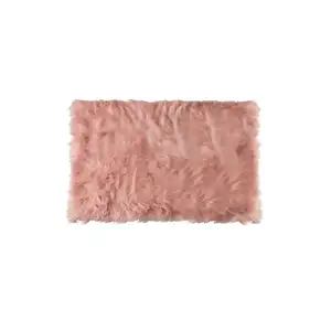 Photo of Dusty Rose Plush Faux Sheepskin Area Rug