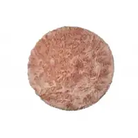 Photo of Dusty Rose Round Faux Fur Washable Non Skid Area Rug