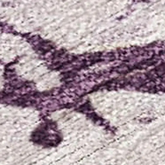 Eggplant And Beige Abstract Washable Indoor Outdoor Area Rug Photo 2