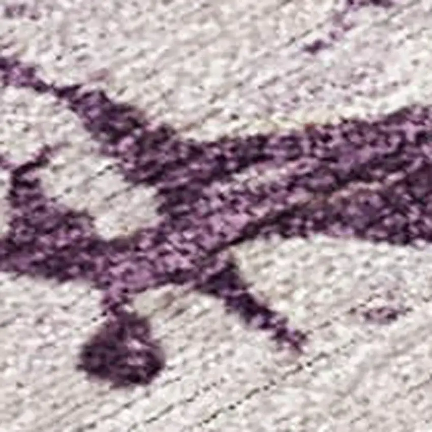 Eggplant And Beige Abstract Washable Indoor Outdoor Area Rug Photo 2