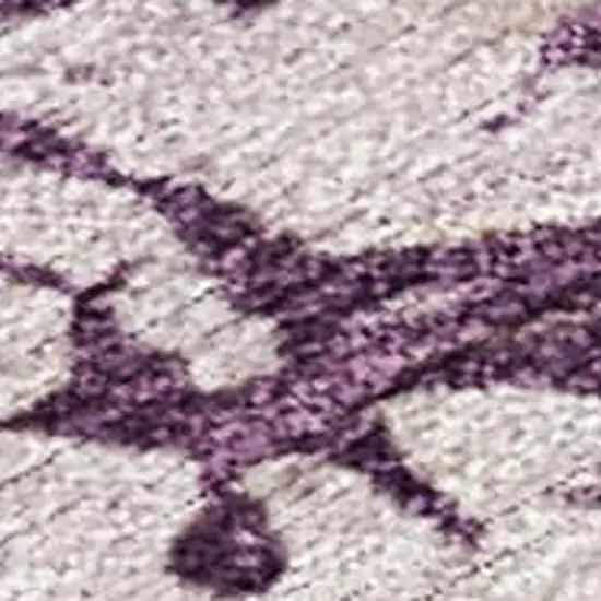 Eggplant And Beige Abstract Washable Indoor Outdoor Area Rug Photo 2