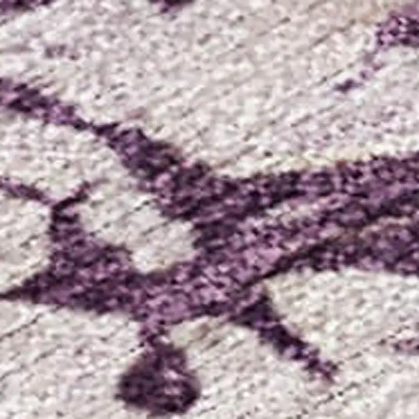 Eggplant And Beige Abstract Washable Indoor Outdoor Area Rug Photo 2