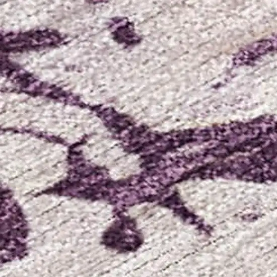 Eggplant And Beige Abstract Washable Indoor Outdoor Area Rug Photo 2