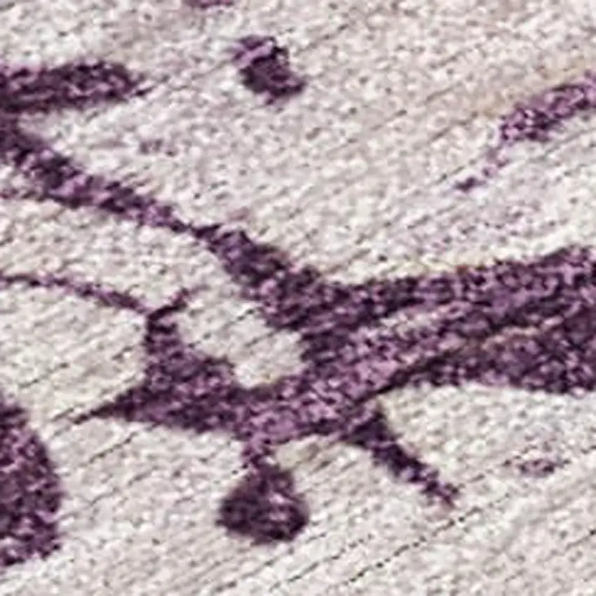 Eggplant And Beige Abstract Washable Indoor Outdoor Area Rug Photo 2