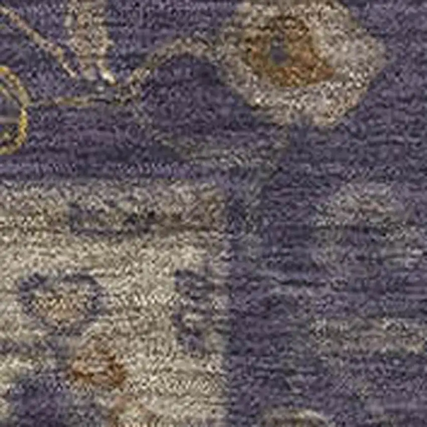 Eggplant And Beige Oriental Washable Area Rug With UV Protection Photo 3