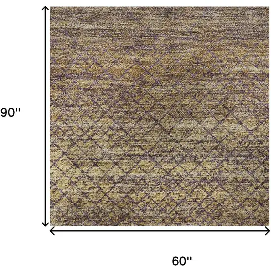 Eggplant And Brown Geometric Washable Area Rug With UV Protection Photo 8