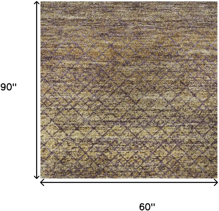Eggplant And Brown Geometric Washable Area Rug With UV Protection Photo 8