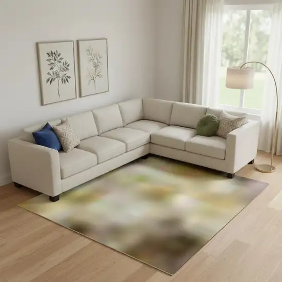 Eggplant And Brown Geometric Washable Area Rug With UV Protection Photo 2