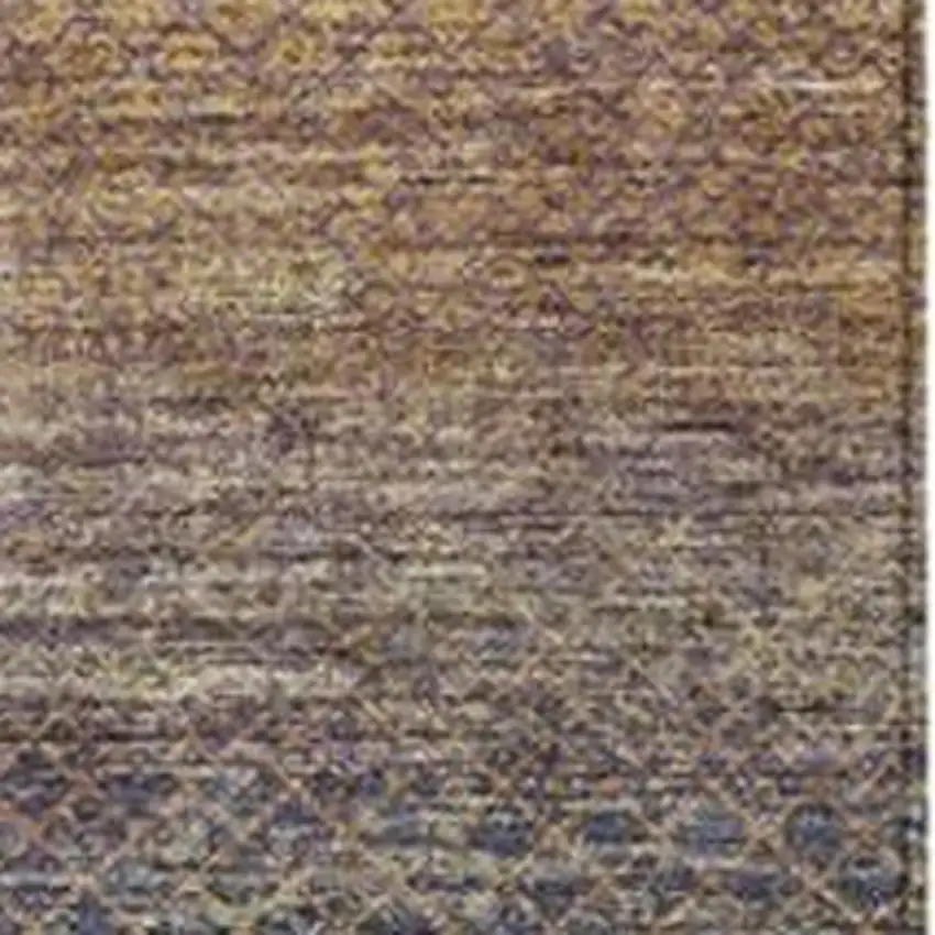 Eggplant And Brown Geometric Washable Indoor Outdoor Area Rug Photo 3