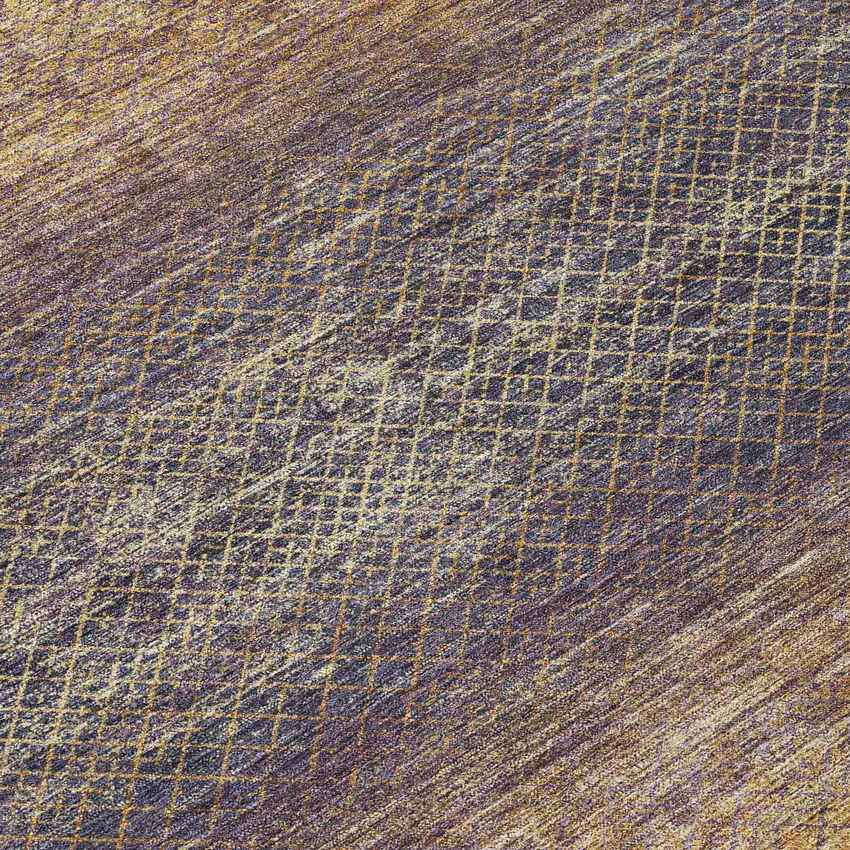 Eggplant And Brown Geometric Washable Indoor Outdoor Area Rug Photo 8