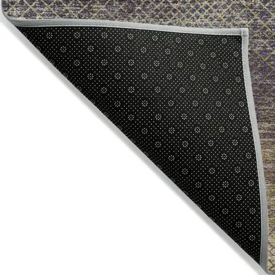 Eggplant And Brown Geometric Washable Indoor Outdoor Area Rug Photo 7
