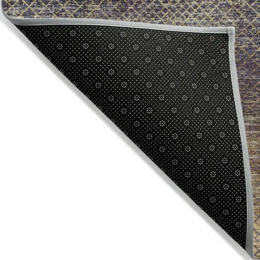 Eggplant And Brown Geometric Washable Indoor Outdoor Area Rug Photo 7