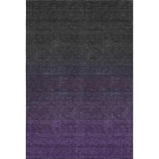 Eggplant And Charcoal Ombre Washable Area Rug With UV Protection Photo 1