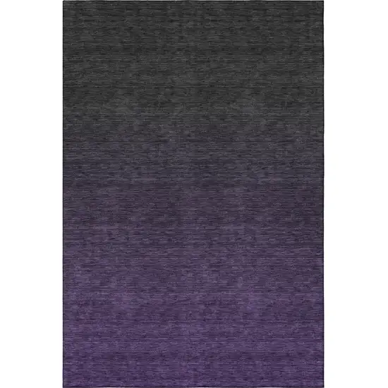 Eggplant And Charcoal Ombre Washable Area Rug With UV Protection Photo 4