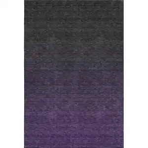 Photo of Eggplant And Charcoal Ombre Washable Area Rug With UV Protection