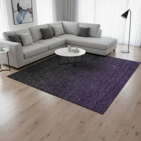 Eggplant And Charcoal Ombre Washable Area Rug With UV Protection Photo 2