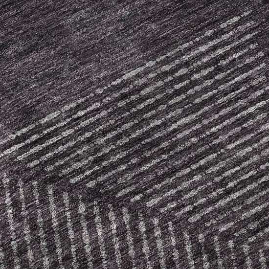 Eggplant And Gray Geometric Washable Area Rug With UV Protection Photo 9