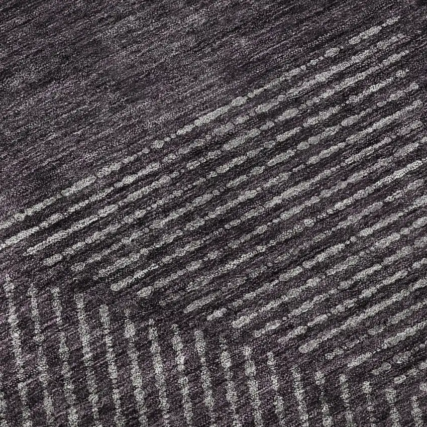 Eggplant And Gray Geometric Washable Area Rug With UV Protection Photo 9