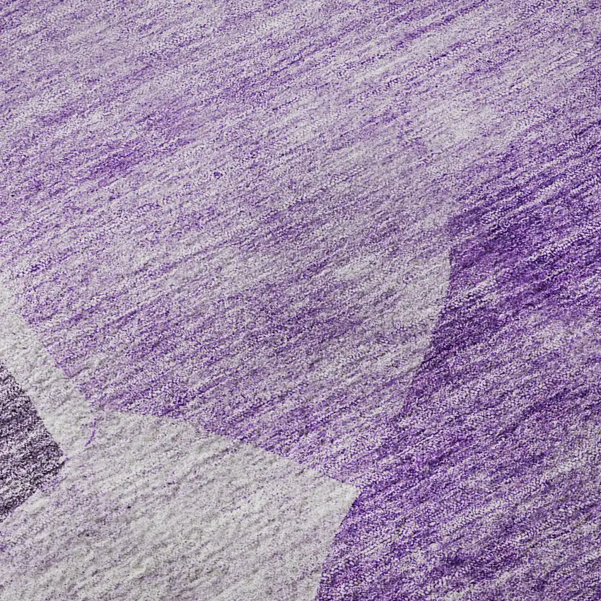 Eggplant And Ivory Abstract Washable Area Rug With UV Protection Photo 9