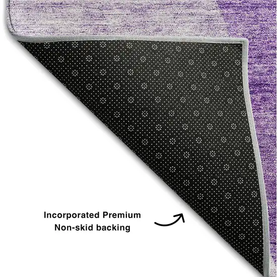 Eggplant And Ivory Abstract Washable Area Rug With UV Protection Photo 6