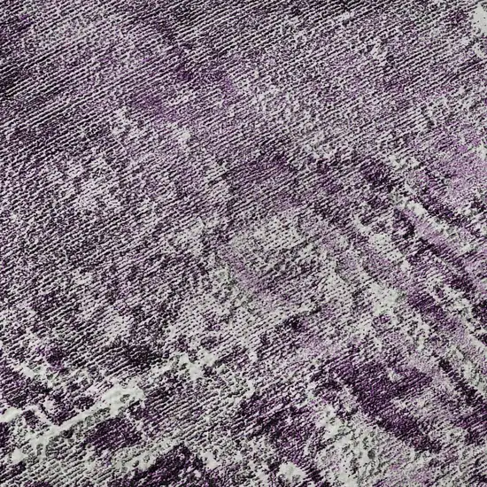 Eggplant And Ivory Abstract Washable Area Rug With UV Protection Photo 8