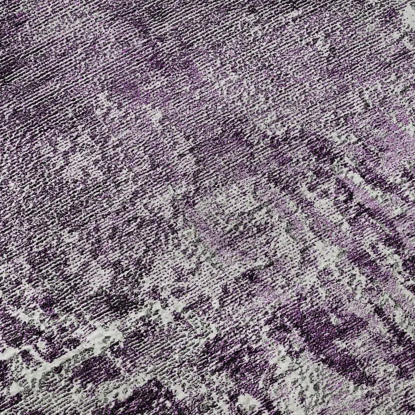 Eggplant And Ivory Abstract Washable Area Rug With UV Protection Photo 8