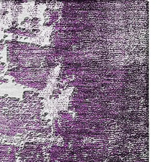 Eggplant And Ivory Abstract Washable Area Rug With UV Protection Photo 3