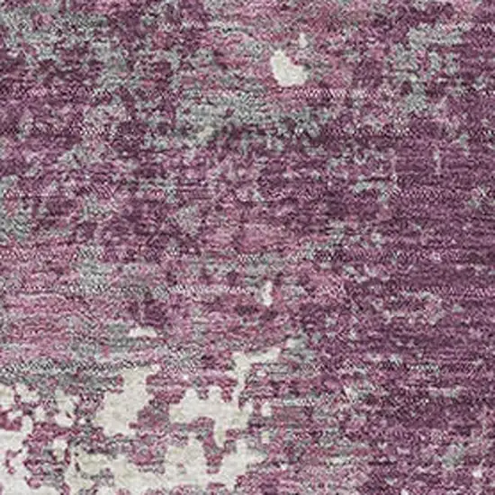 Eggplant And Ivory Abstract Washable Area Rug With UV Protection Photo 2