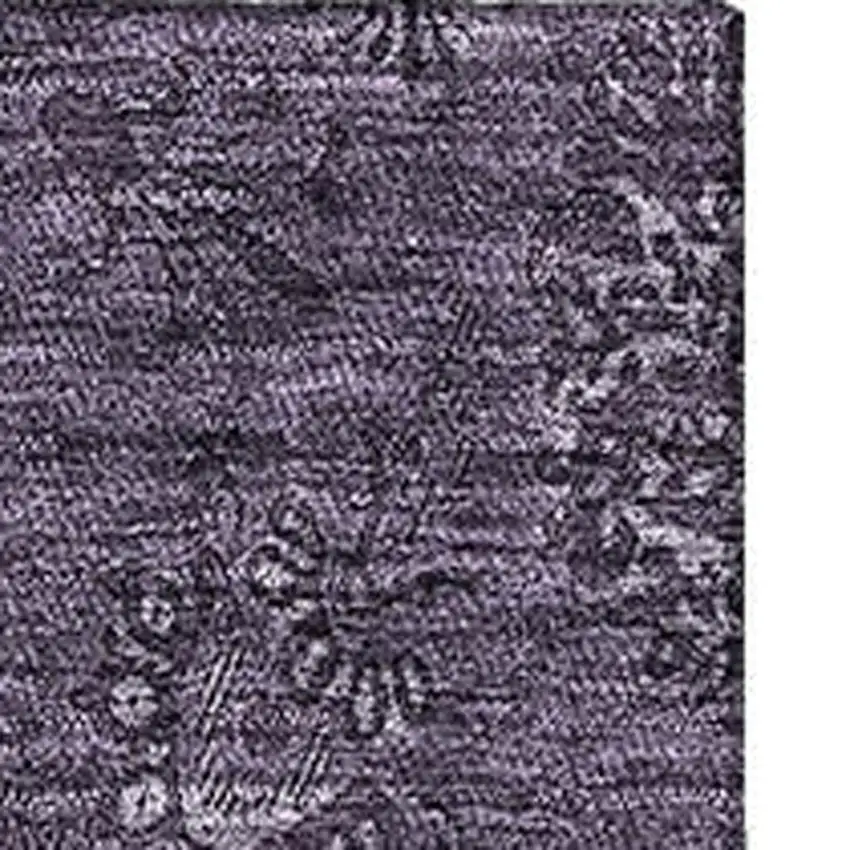 Eggplant And Ivory Floral Washable Area Rug With UV Protection Photo 4