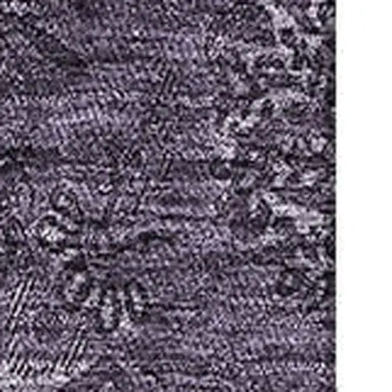 Eggplant And Ivory Floral Washable Area Rug With UV Protection Photo 3