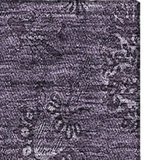 Eggplant And Ivory Floral Washable Area Rug With UV Protection Photo 3