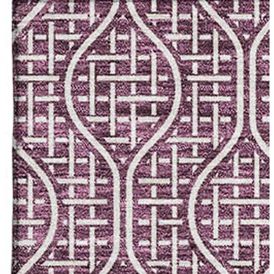 Eggplant And Ivory Geometric Washable Area Rug With UV Protection Photo 2