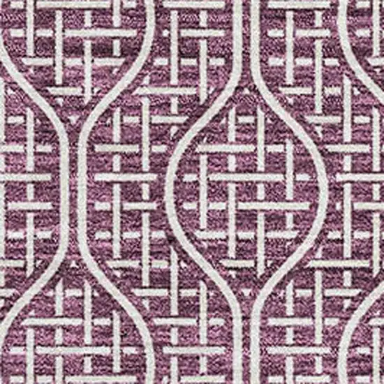 Eggplant And Ivory Geometric Washable Area Rug With UV Protection Photo 2