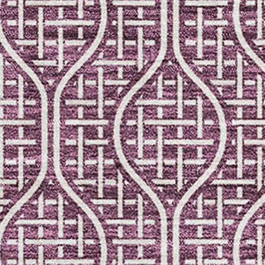 Eggplant And Ivory Geometric Washable Area Rug With UV Protection Photo 2