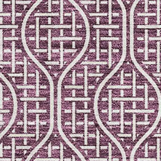 Eggplant And Ivory Geometric Washable Area Rug With UV Protection Photo 2