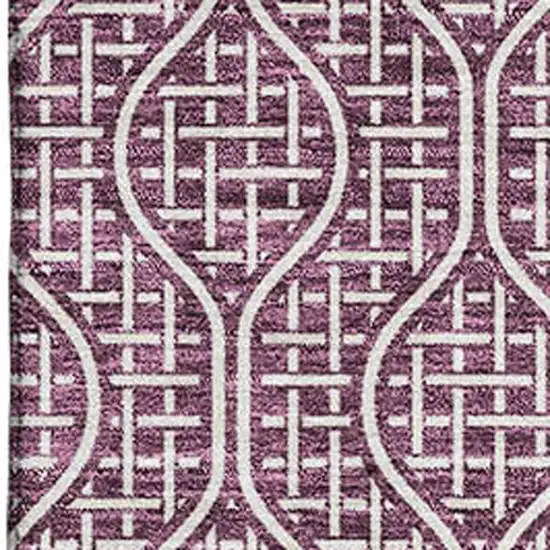 Eggplant And Ivory Geometric Washable Area Rug With UV Protection Photo 2