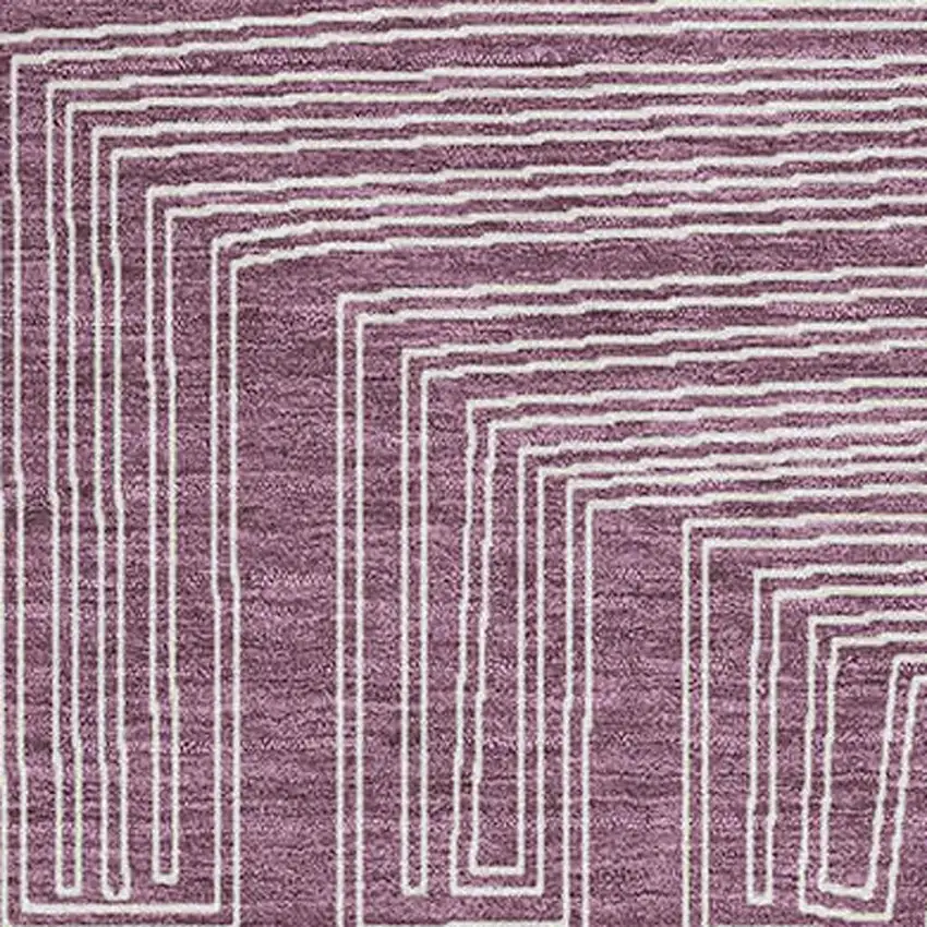 Eggplant And Ivory Geometric Washable Area Rug With UV Protection Photo 2