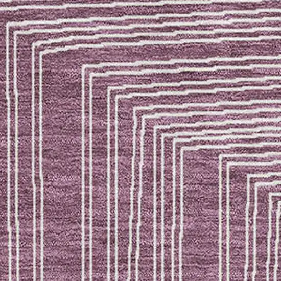 Eggplant And Ivory Geometric Washable Area Rug With UV Protection Photo 2