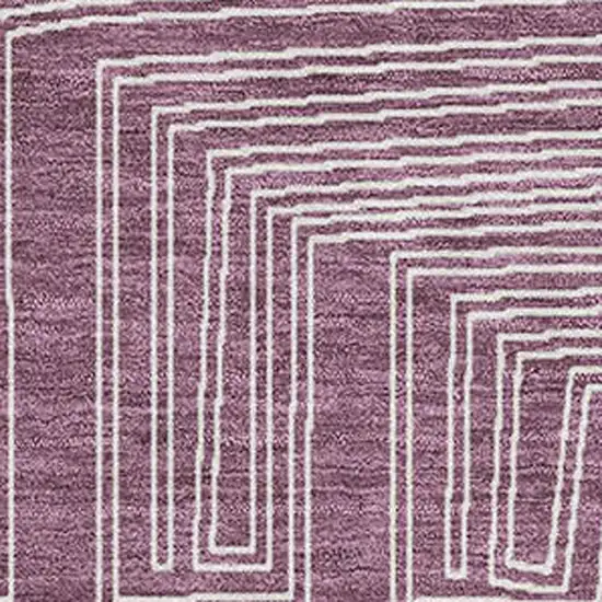 Eggplant And Ivory Geometric Washable Area Rug With UV Protection Photo 2